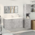 vidaXL Ensemble de meubles de salle de bain 3 Pièces gris béton