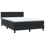 vidaXL Sommier à lattes de lit avec matelas et LED noir 160x210 cm velours
