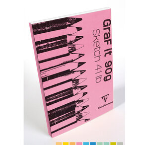 Bloc croquis collé GraF it A3 90g 80 feuilles blanc CLAIREFONTAINE
