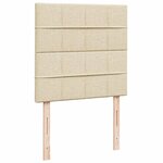 vidaXL Sommier à lattes de lit avec matelas Crème 100x200 cm Tissu