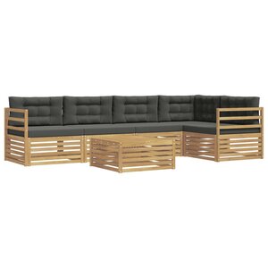 vidaXL Ensemble de canapés d'extérieur 6 pc Blanc et anthracite