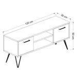 Homemania Meuble TV Almira 120x35x50 cm Bois et noir