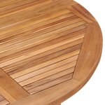 vidaXL Table à dîner de jardin pliable Ø110x75 cm Bois massif de teck