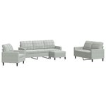 vidaXL Ensemble de canapés 4 Pièces avec coussins Gris clair Velours