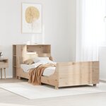 vidaXL Cadre de lit sans matelas 75x190 cm bois de pin massif