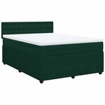 vidaXL Sommier à lattes de lit et matelas Vert foncé 140x190cm Velours