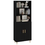 Vidaxl buffet haut noir bois d'ingénierie