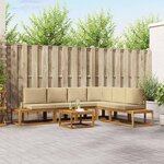vidaXL Ensemble de canapés d'extérieur 7 Pièce Naturel et Beige