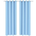 vidaXL Rideau avec œillets métalliques 2 Pièces 135 x 175 cm Turquoise