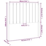vidaXL Tête de lit Noir 95 5x4x100 cm Bois massif de pin