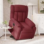 vidaXL Fauteuil inclinable de massage électrique Rouge bordeaux Tissu