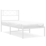 vidaXL Cadre de lit métal sans matelas et tête de lit blanc 100x200 cm