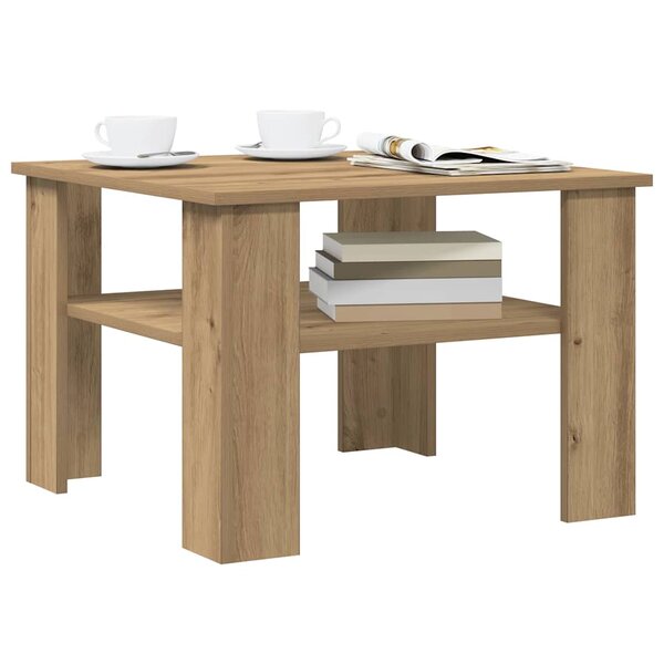VidaXL Table Basse Chêne Artisanal 60x60x42cm Bois D'ingénierie