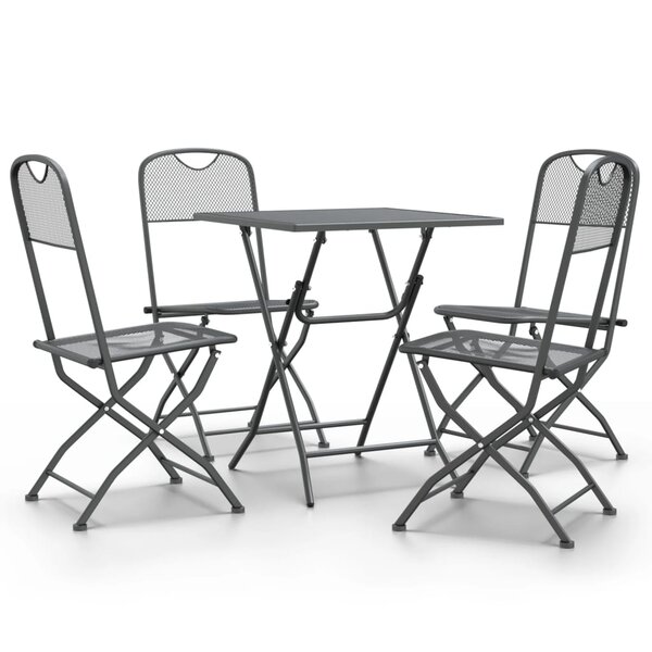 vidaXL Mobilier à dîner de jardin 5 Pièces Maille Métal Anthracite