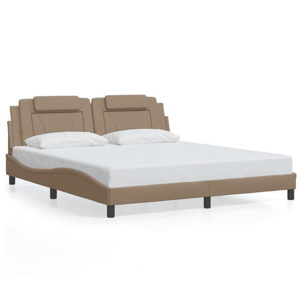 vidaXL Cadre de lit sans matelas cappuccino 180x200 cm similicuir