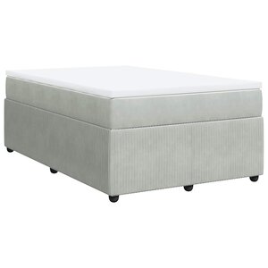 vidaXL Sommier à lattes de lit et matelas gris clair 120x190cm velours