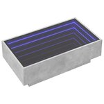 vidaXL Table basse avec LED gris béton 90x50x30 cm bois d'ingénierie