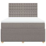 vidaXL Sommier à lattes de lit avec matelas Taupe 140x200 cm Tissu