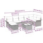 vidaXL Ensemble de Canapés de Jardin en 8 Pièces avec Coussins Beige Poly Rotin