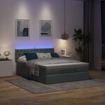 vidaXL Lit ottoman avec matelas et LED gris foncé 140x190 cm tissu