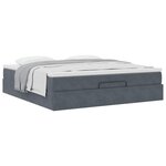 VidaXL Cadre de lit ottoman avec matelas gris foncé 160x200 cm velours