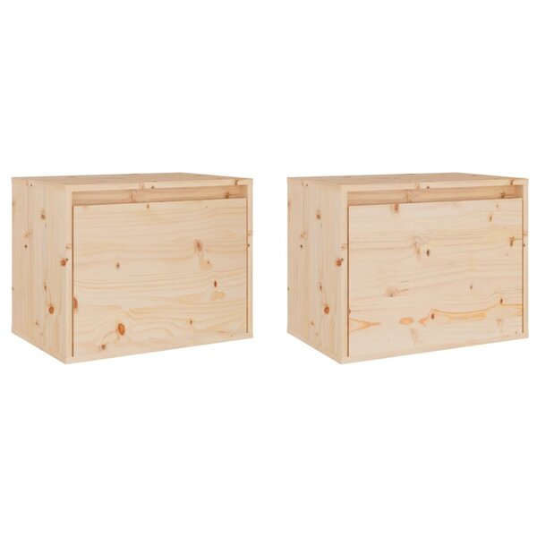 vidaXL Armoires murales 2 Pièces 45x30x35 cm Bois de pin massif