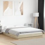 vidaXL Cadre de lit avec lumières LED chêne sonoma 120x190 cm