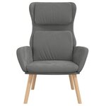 vidaXL Chaise de relaxation Gris foncé Velours