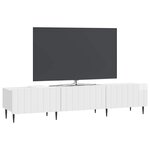 vidaXL Meuble TV Blanc brillant 147 x 34 5 x 32 cm Bois d'ingénierie