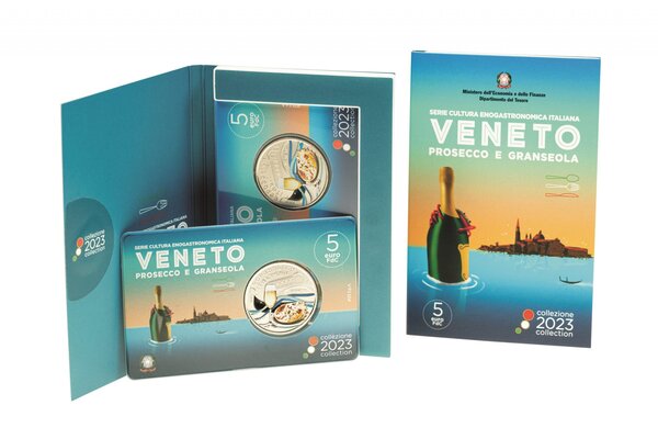 Pièce de monnaie 5 euro Italie 2023 BU – Prosecco et Granseola