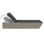 vidaXL Chaise longue double avec coussins gris résine tressée