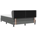 Lit à ressort vidaXL avec matelas gris foncé 140x190 cm en tissu