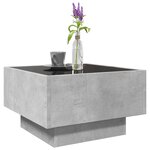 vidaXL Table basse avec LED gris béton 50x50x30 cm bois d'ingénierie