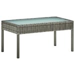 vidaXL Salon de jardin 4 Pièces avec coussins résine tressée gris