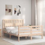 vidaXL Cadre de lit sans matelas bois massif