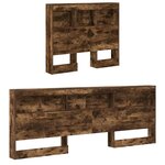 vidaXL Lit Bibliothèque Chêne fumé 75 x 190 cm Bois d'ingénierie