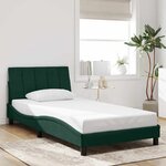 vidaXL Cadre de lit sans matelas Hanko vert foncé 100x200 cm velours