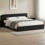 vidaXL Cadre de lit avec rangement Noir 200 x 200 cm Bois d'ingénierie