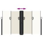 vidaXL Auvent latéral rétractable crème 140x1200 cm