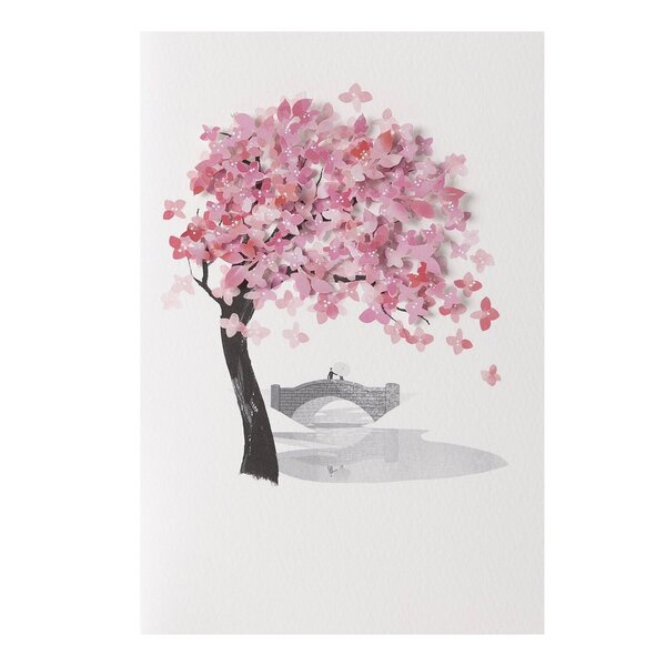 Carte de voeux arbre et feuilles reliefées - draeger paris