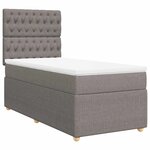 vidaXL Sommier à lattes de lit avec matelas Taupe 100x200 cm Tissu