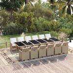 vidaXL Ensemble à dîner de jardin coussins 13 Pièces Résine tressée Beige