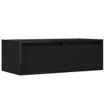 vidaXL Meuble TV avec lumières LED chêne noir 75x35 5x25 cm