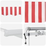 vidaXL Auvent Rétractable 350 x 250 cm Rouge et blanc