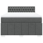 vidaXL Sommier à lattes de lit avec matelas Gris foncé 160x200cm Tissu