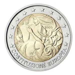 2 euros commémorative Italie 2005 - Constitution européenne.