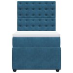 vidaXL Sommier à lattes de lit avec matelas Bleu foncé 90x200 cm