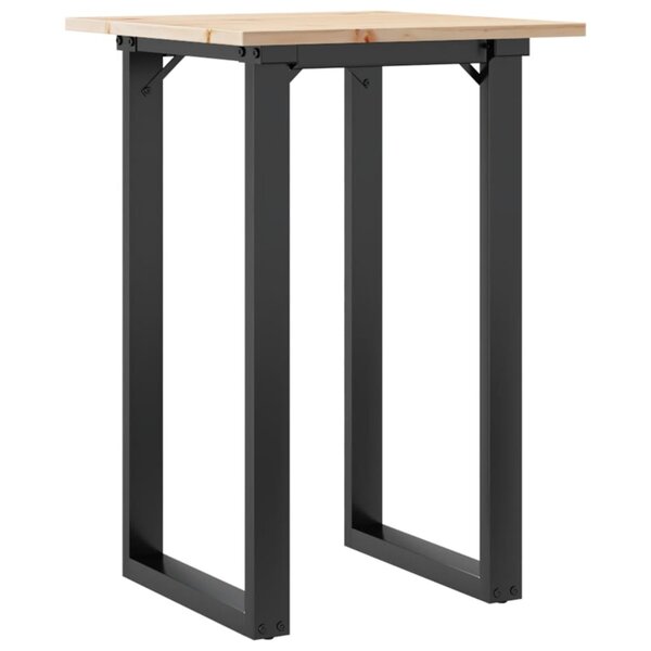 vidaXL Table à manger cadre en O 50x50x75 cm bois de pin massif acier
