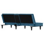 vidaXL Canapé-lit avec porte-gobelets bleu velours