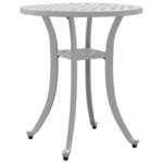 vidaXL Table de jardin blanc Ø48x53 cm aluminium coulé